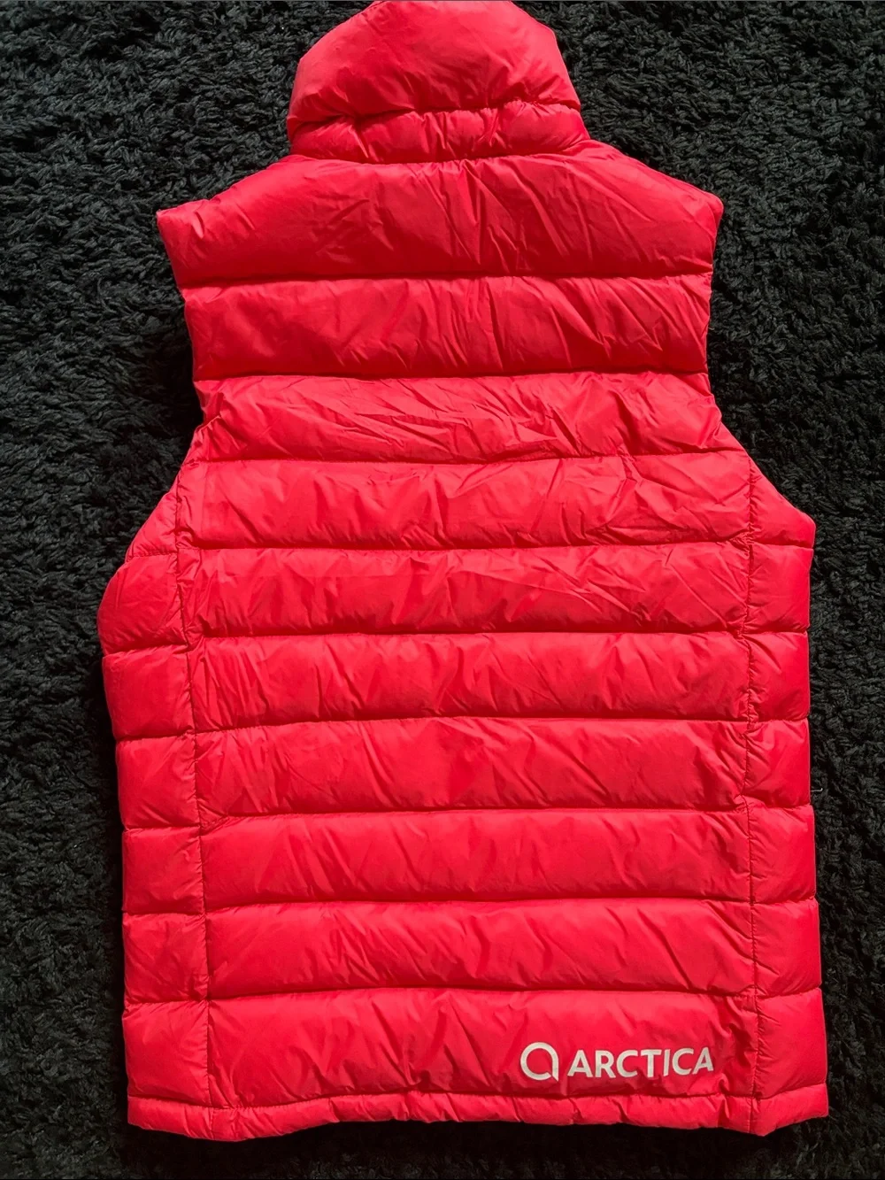 Children's Red Quilted Puffer Vest with Logo Detail